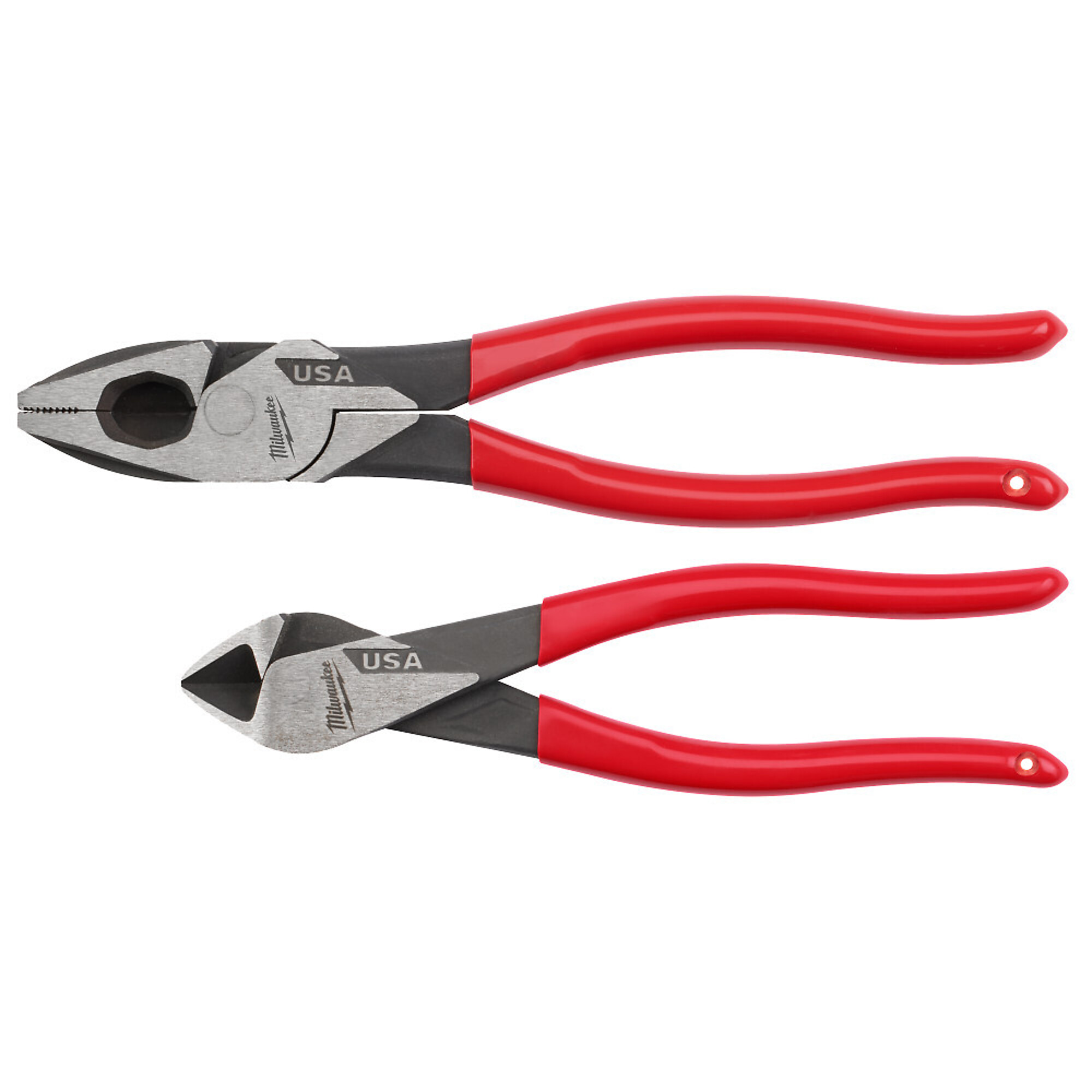 Milwaukee 2PC Dipped Grip Cutting Pliers Set (USA), Model# MT500-2